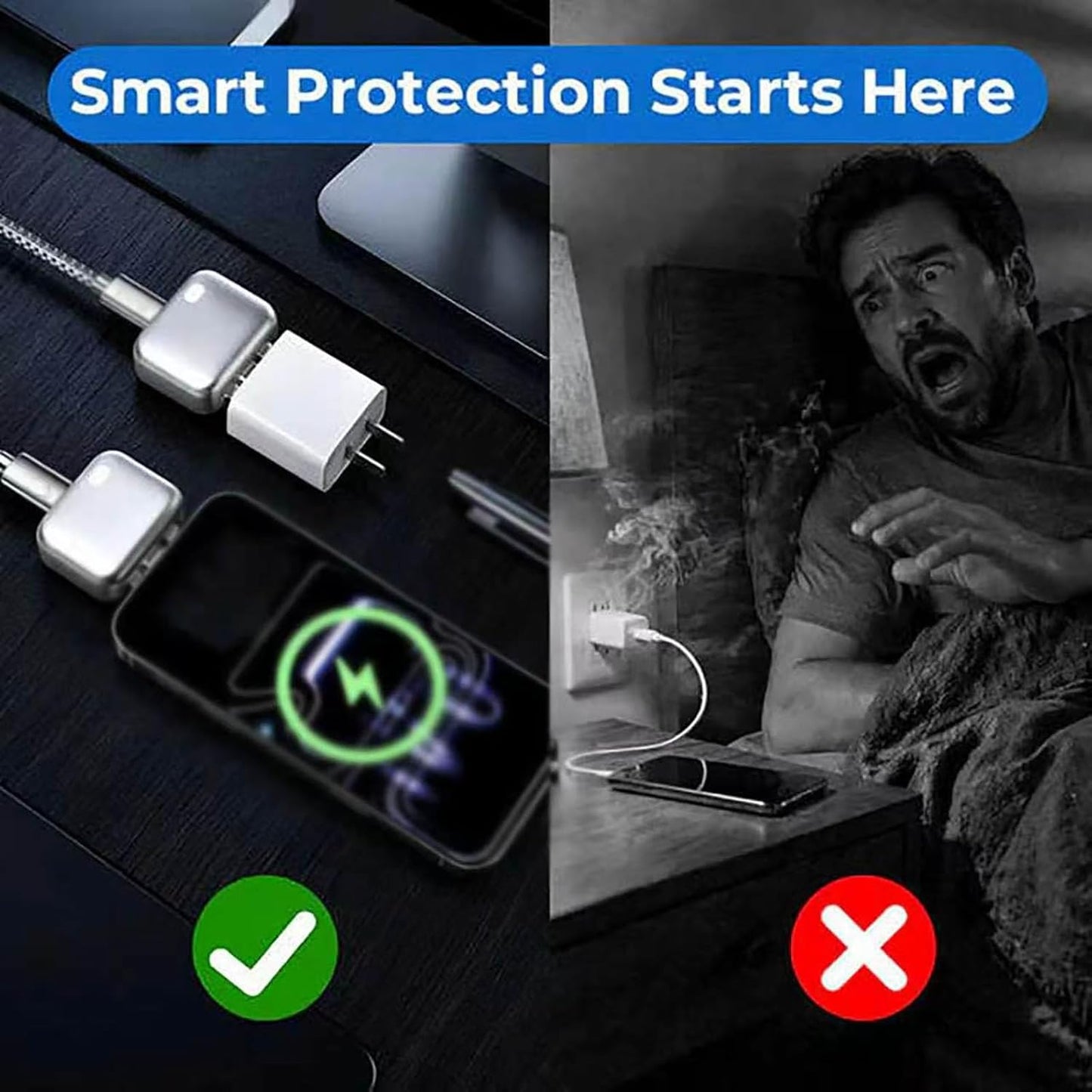 Auto Disconnect Charging Cable Protector, Full Charge Eject Device, Overcharge Protection Adapter for Phone Tablet