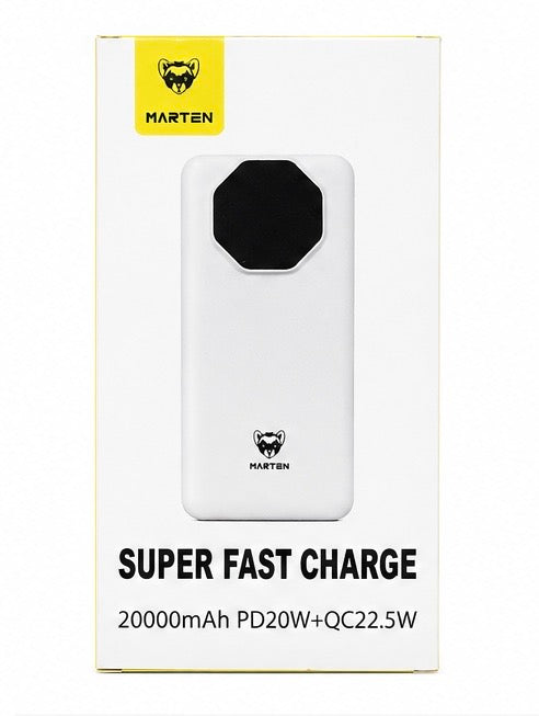 MARTEN 20000mAh Super Fast Charge Power Bank - PD 20W + QC 22.5W