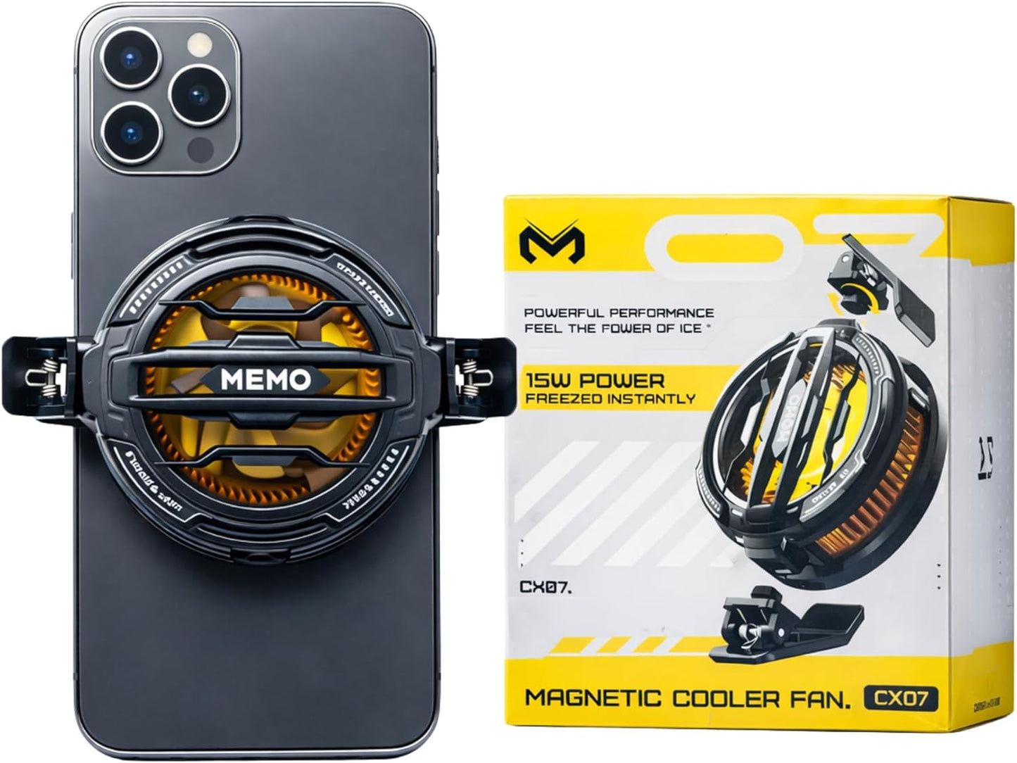 MEMO CX07 Magnetic Cooler Fan 15W Instant Heatdissipation Phone Cooler Semiconductor Heatsink Compatible with Mobile and Tab Cooling Fan for Gaming