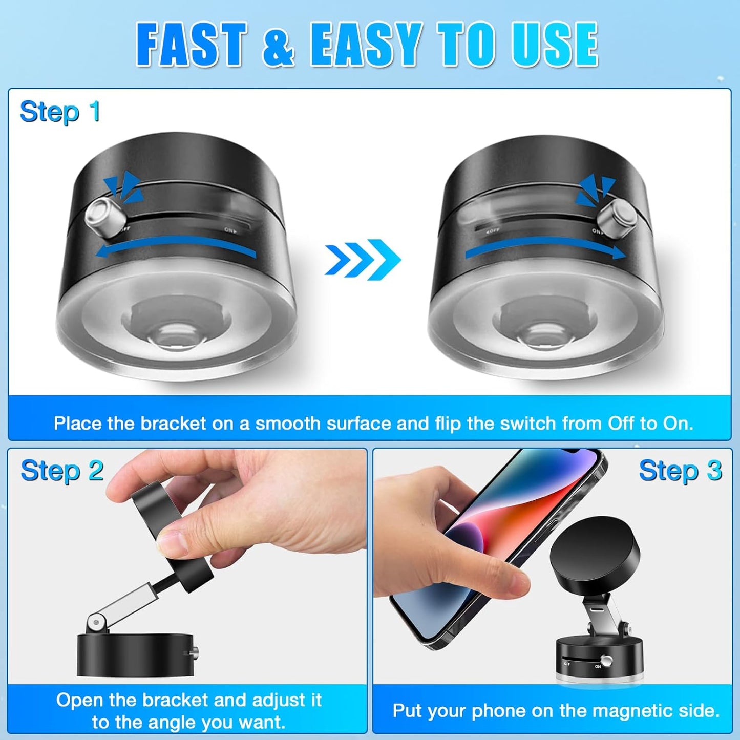 360-Degree Rotating Magnetic Phone Holder - Premium Phone Mount