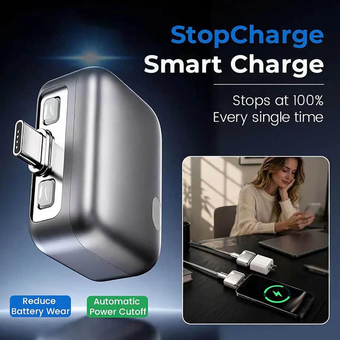 Auto Disconnect Charging Cable Protector, Full Charge Eject Device, Overcharge Protection Adapter for Phone Tablet