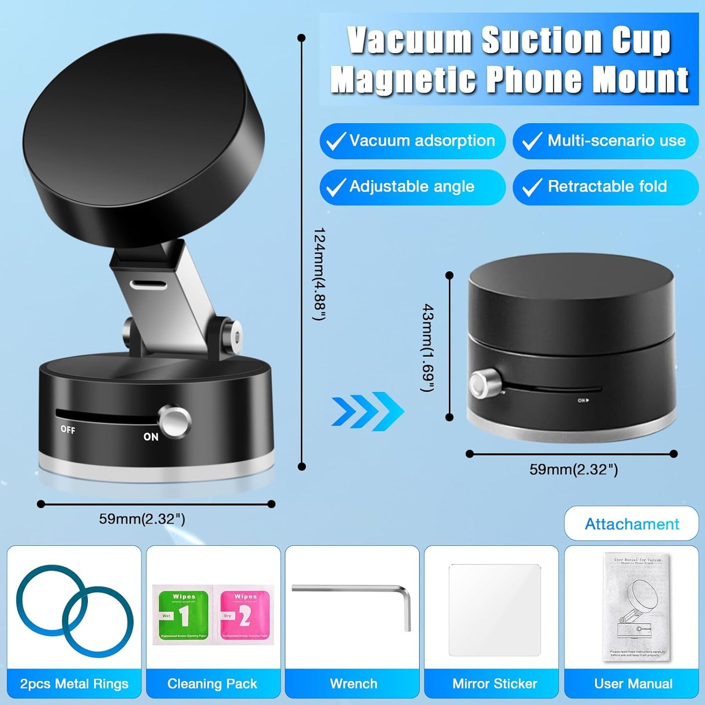 360-Degree Rotating Magnetic Phone Holder - Premium Phone Mount