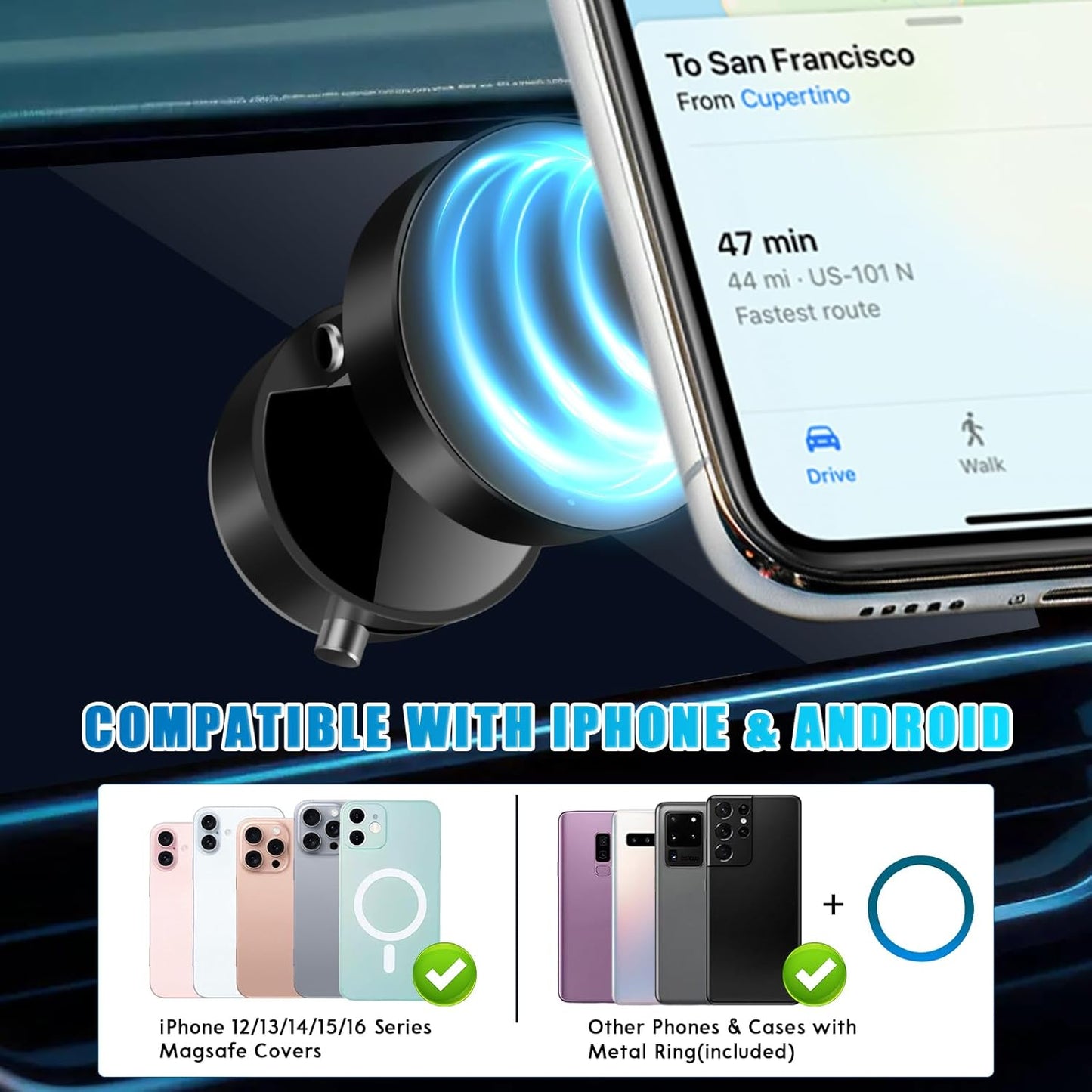 360-Degree Rotating Magnetic Phone Holder - Premium Phone Mount
