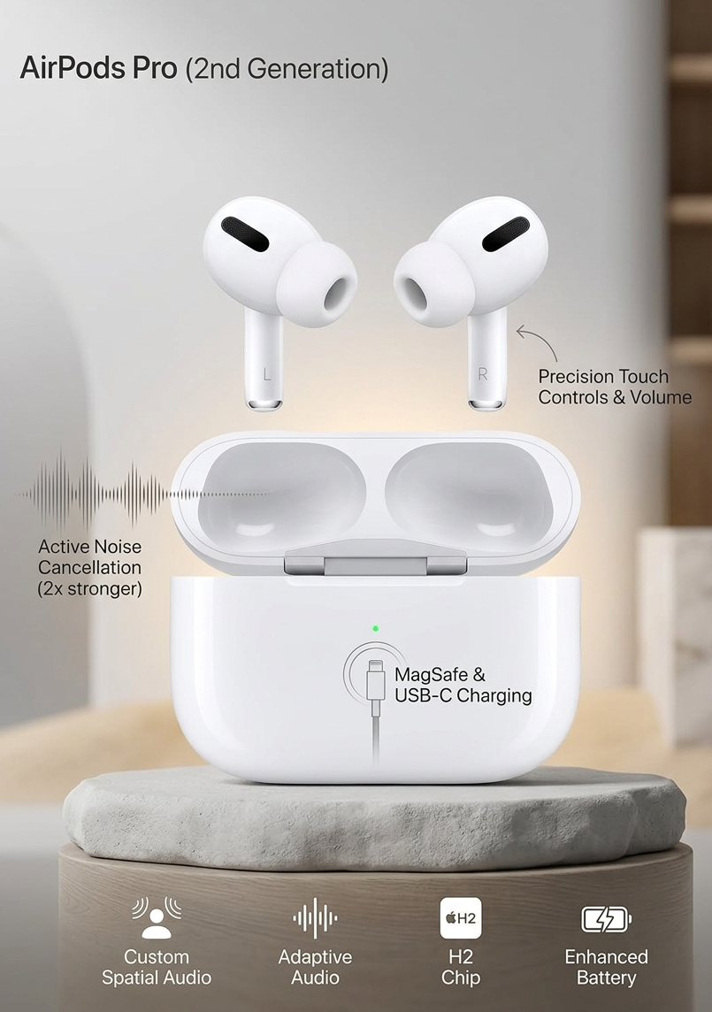 Apple AirPods Pro (2ND Generation) Wireless Earbuds MASTER QUALITY