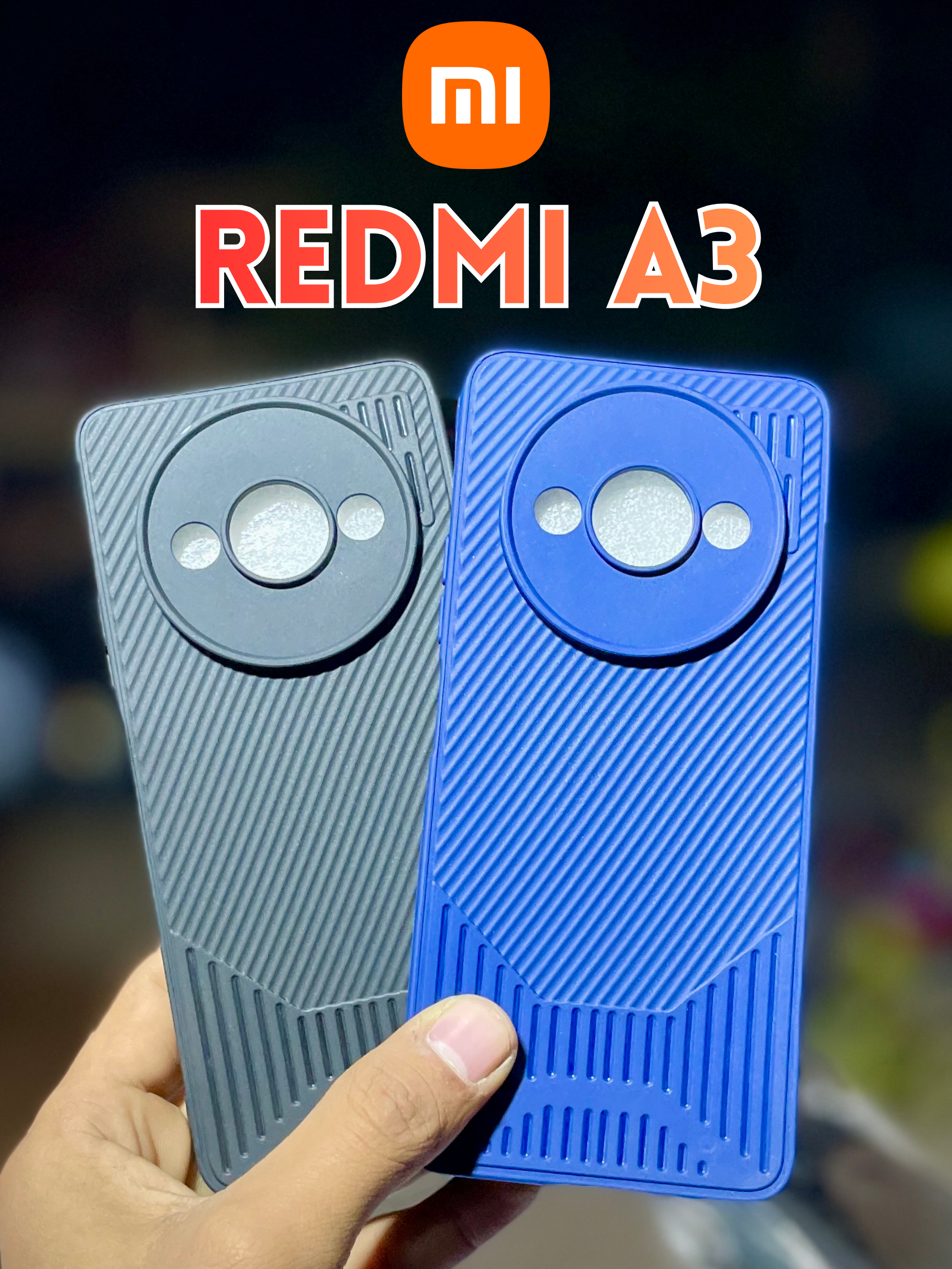 Xiaomi Redmi A3 Stylish Grip Protection Back Cover with Camera Protection