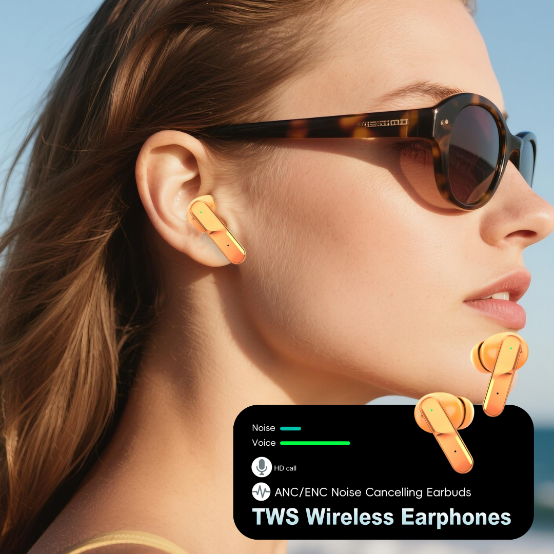 Trinex PowerPods Max Bluetooth 5.3 Wireless Gaming Earbuds | AI Real-Time Translation | Low Latency Game Mode